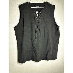 NWT Coofandy Men’s Cotton Blend Black Tank Top Size 3XL